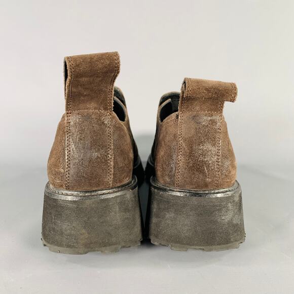 JULIUS_7 Size 9.5 Brown Black Suede Chunky Tread Sole Loafers - Picture 3 of 8